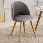 Skandinavisches Design 2-Personen Essgruppe - Runder Tisch & Samtstühle (Grau)