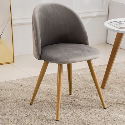 Skandinavisches Design 2-Personen Essgruppe - Runder Tisch & Samtstühle (Grau)